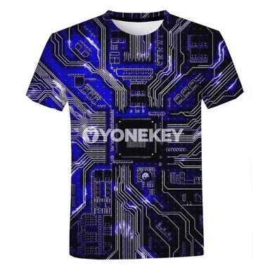 Elektron çipli 3D çaply ululy erkek-zenan futbolkasy
