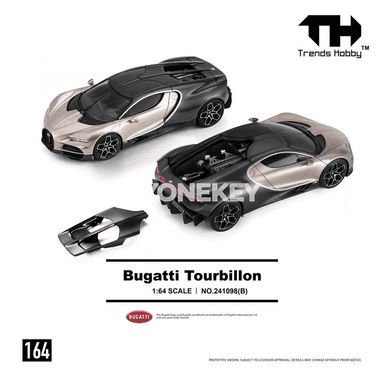 Bugatti Tourbillon 1:64 metal model maşyn, kollektsiýa üçin