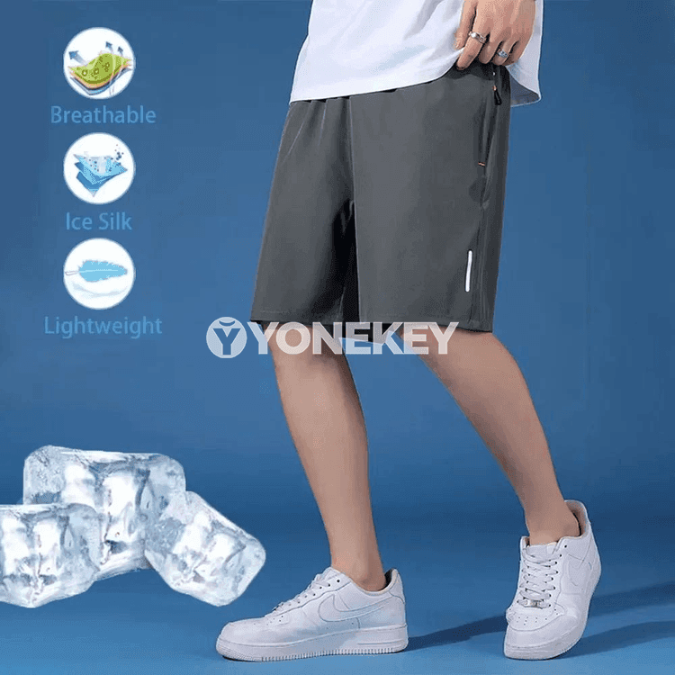 Erkekler üçin ýeňil dem alýan sport şortik – çalt guradýan