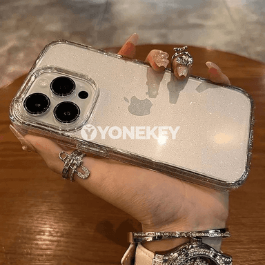 iPhone üçin glitterli düşnükli silikon gap