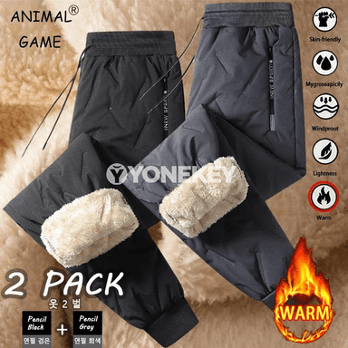 Erkekler üçin ýyly fleece şäher eşigi, 2 paket suw geçirmeýän balak