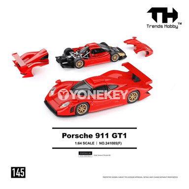 Porsche 911 GT1 1:64 metal sport awtoulag modeli, kolleksiýa sowgady
