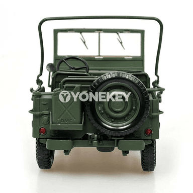 1:18 Willys harby ulag modeli, metal, ýaşyl, kolleksiýa üçin