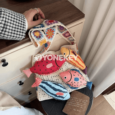 Zenanlar üçin örülen hobo sumka — uly sygymly, bohem stil