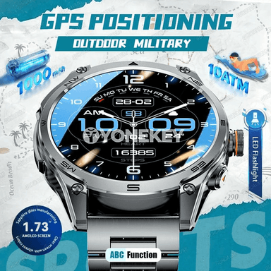 GUHUAVMI GPS sport akylly sagat, 1.75" AMOLED, 1000mAh, 10ATM