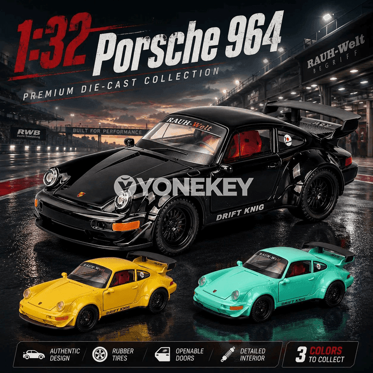 Porsche 964 1:32 metal model awtoulag, sesli we yşykly