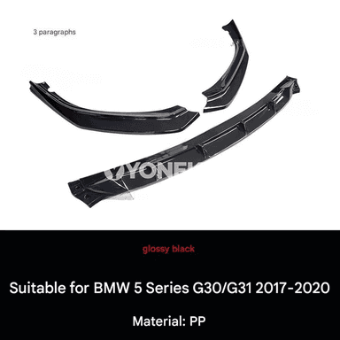 BMW 5 Series G30/G31 üçin öň bamper lip spoýler splitter kit