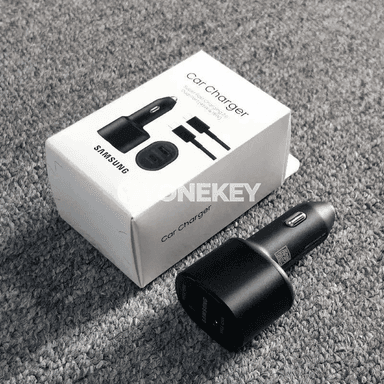 Samsung üçin 45W awtoulag güýçlendiriji, iki portly, Type-C kabelli