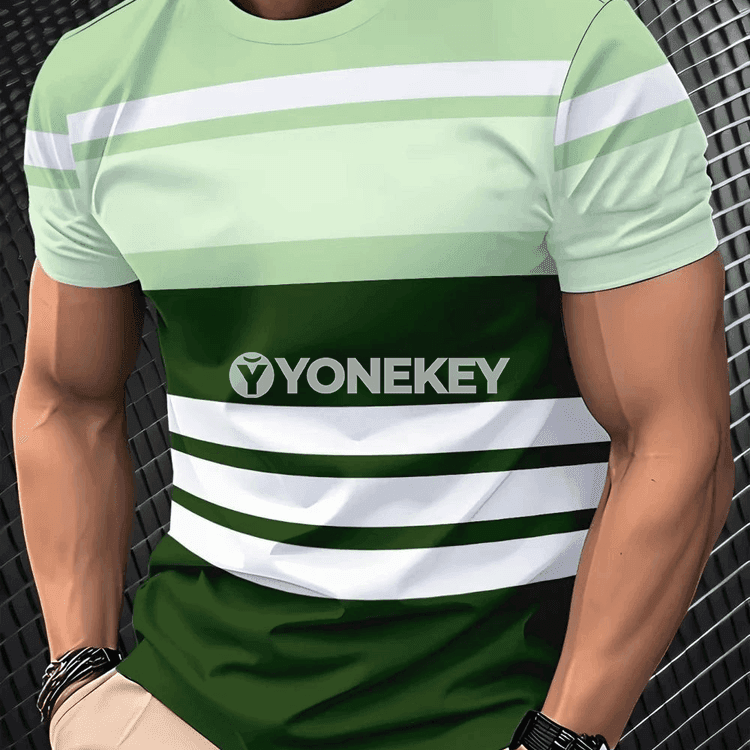 Tomus üçin 3D çaply zolakly klassik futbolka
