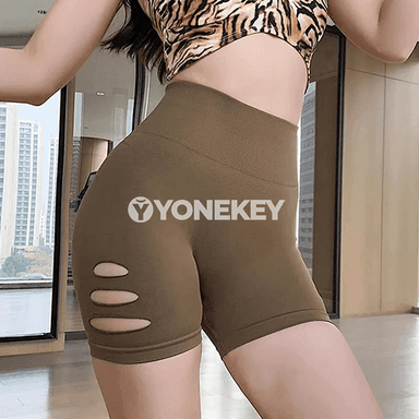 Aýallar üçin ýokary bili sport şortik — dartgynly, rahat, şekil beriji
