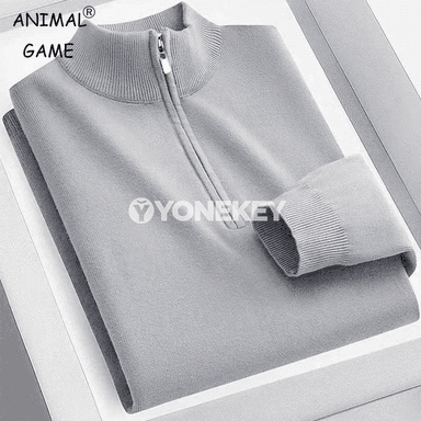Erkekler üçin ýyly polo switer, ýokary boýunly trikotaž üst