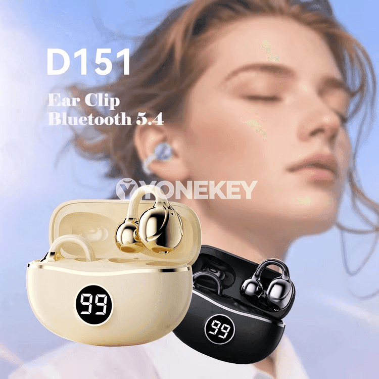 D151 TWS Bluetooth Nauşnikler, LED displeýli, sport üçin