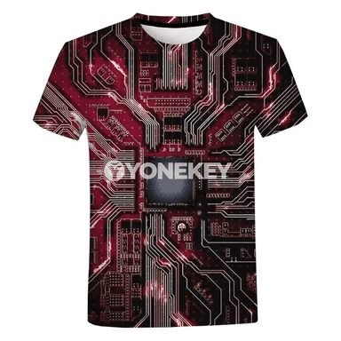 Elektron çipli 3D çaply ululy erkek-zenan futbolkasy