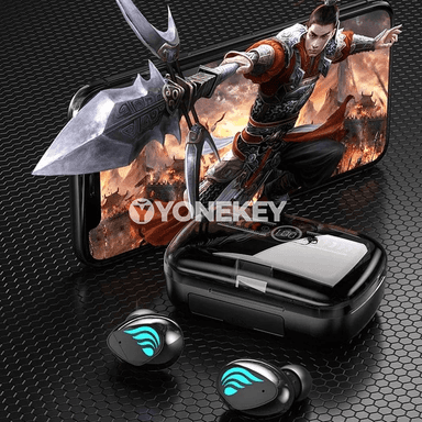 M27 TWS Bluetooth simsiz sport nauşnikleri, mikrofonly