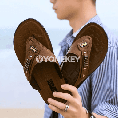 Kişi üçin tomusky şypbyk-sandal, ýeňil flip-flop aýakgap