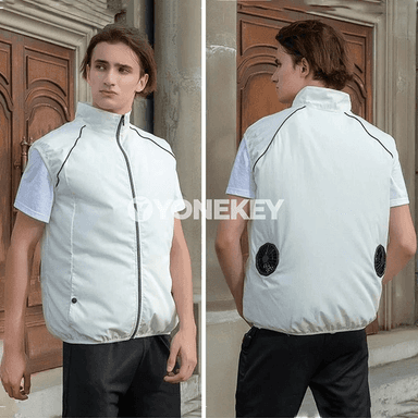 Erkekler üçin sowadyjy fanly ýeňil vestka