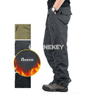 Erkekler üçin gyş kargo balaklar, ýumşak fleece, ýyly we amatly