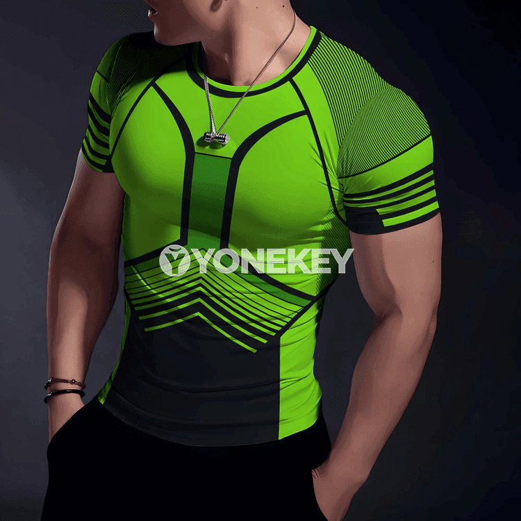 Erkekler üçin 3D çaply çalt gurayjyk sport futbolka