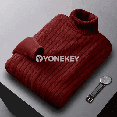 Erkekler üçin gyş ýyly trikotaž turtlenek switer, galyň pulower