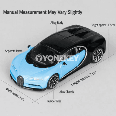 Bugatti Chiron 1:64 metal sport awtoulag modeli