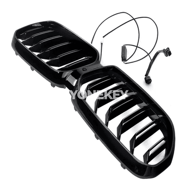 BMW 5 Series G30/G31 üçin LED öň radiator gözenegi, Glossy Black
