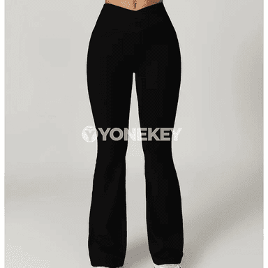 Aýal üçin ýokary boýunly giň aşaky yoga legginsi, çeýe sport balagy