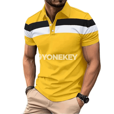 Erkekler üçin ýeňil, dem alýan polo futbolka, tomuslyk