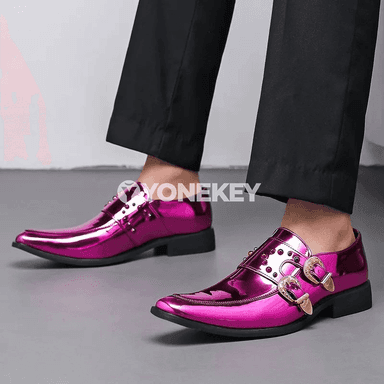 Erkekler üçin klassik biznes loafers köwüşleri, tokaly