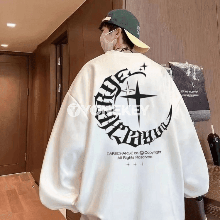 Erkekler üçin giň kesimli ýyly sweatshirt, ýazgyly, 7XL-8XL