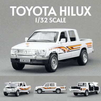Toyota Hilux 1:32 metal model pikap, ses we yşykly kolleksiýa awtoulagy