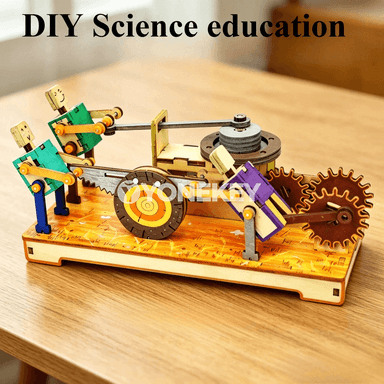 Çagalar üçin DIY ylmy okuw modeli, agaç bölekli ýygnalýan oýunjak