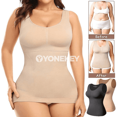 Kökräkli, beýik goldawly zenan tank-top shapewear – garny sazlaýan