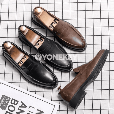 Erkekler üçin klassiki ofis loafer köwüşler, sypaýy stil
