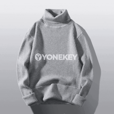 Erkekler üçin ýyly boýy ýokary switer, güýz-gyş üçin turtlenek
