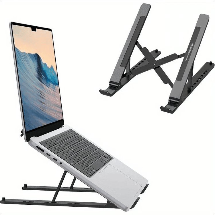 Alýumin laptop stendi, 6 derejeli sazlanýan, berk we çydamly