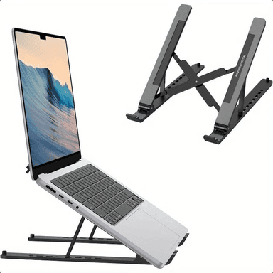 Alýumin laptop stendi, 6 derejeli sazlanýan, berk we çydamly