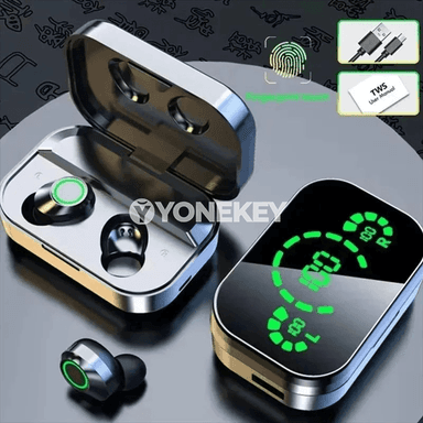 Micli TWS simsiz Bluetooth nauşnikler, zarýad gutusy bilen