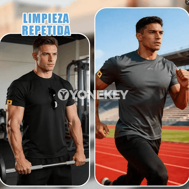Erkekler üçin dem alýan çalt guraýan sport futbolkasy, uly ölçegli