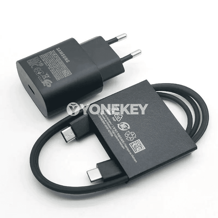 Samsung 25W PD çalt zarýad beriji adapter, Type-C kabel bilen