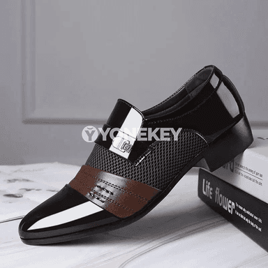 Erkekler üçin klassik ofis aýakgaplary, slip-on, giň ölçeg