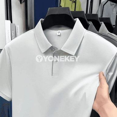 Erkekler üçin ýeňil sport polo futbolka, dem alýan, ýaz-tomus üçin