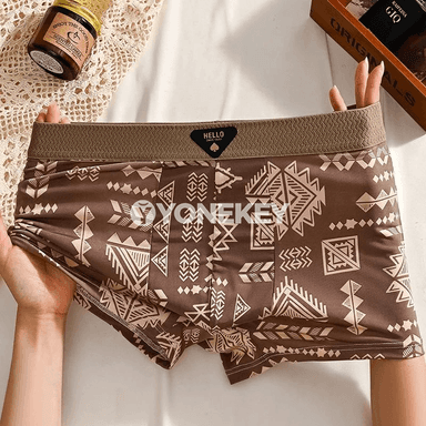 Erkekler üçin ice silk boxer şortik, 1 bölek — uly ölçeg, rahat