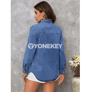 Erkekler üçin ýeňil denim penjek, gündelik stil, rahat laýyklyk