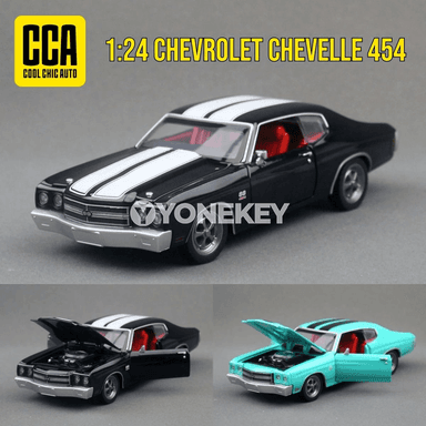 Chevrolet Chevelle 454 1970 metal model awtoulag, 1:24, sesli we yşykly