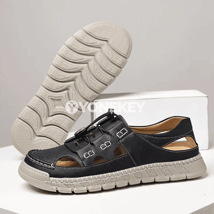 Erkekler üçin retro deri sandallar, tomusky rahat model