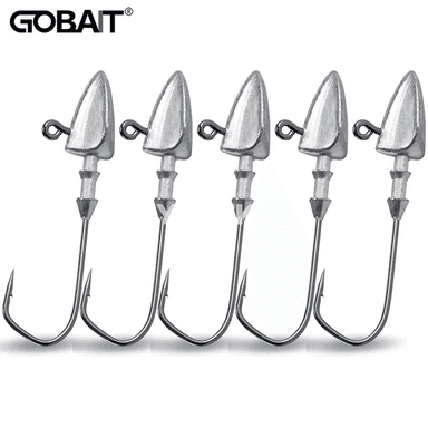 5 sany metal jig head çeňňekleri, dürli agramly balyk üçin