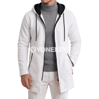 Erkekler üçin ýyly zipli kapüşonly hoodie jaket