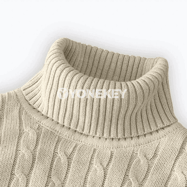 Erkekler üçin ýyly ýokary boýunly dokalan pullover, gyş üçin rahat köýnek