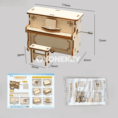 Çagalar üçin DIY el bilen işleýän pianino modeli, ylmy-tejribeli sowgat