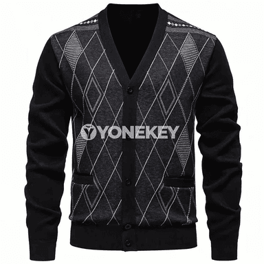 Erkekler üçin düwmejikli ýyly cardigan switer